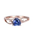 thumbnail image 1 of HeartsAndYou 1ct Natural Blue Sapphire Floral Solitaire Engagement Ring 14k SOLID Rose Gold, 1 of 9