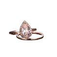 thumbnail image 1 of HeartsAndYou 1ct Natural Peach Morganite Bridal Set Halo Engagement Ring 14k SOLID Rose Gold, 1 of 9