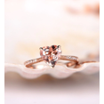 thumbnail image 1 of HeartsAndYou 1ct Natural Peach Morganite & Diamond Ring Accents 100% REAL 14k SOLID Rose Gold, 1 of 8