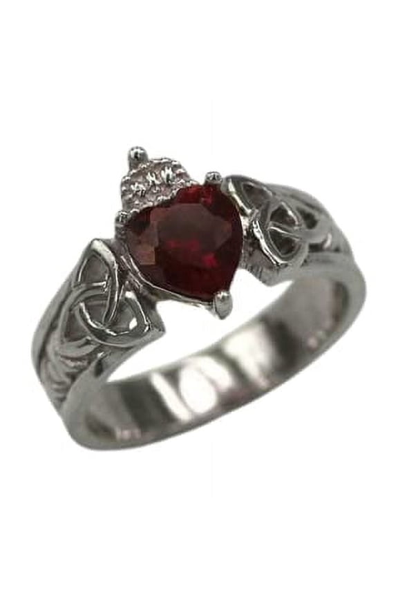 1ct Natural Pink Ruby Engagement Ring Celtic Trinity 100% 14k SOLID White Gold