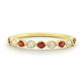 thumbnail image 1 of HeartsAndYou 1ct Natural Ruby & Diamond Milgrain Half Eternity Wed Band 14k SOLID Yellow Gold, 1 of 9