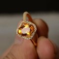 thumbnail image 1 of HeartsAndYou 1ct Natural Yellow Citrine Engagement Ring 14k SOLID Yellow Gold Halo Solitaire, 1 of 8
