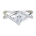thumbnail image 1 of HeartsAndYou 1ct Princess Cut Moissanite Engagement Ring for Women Twist Infinity Shank 18k White Gold Over Silver, 1 of 9