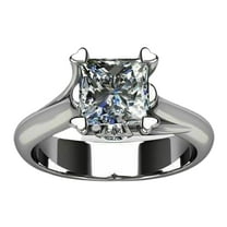 HeartsAndYou 1ct Princess Cut Moissanite Heart Shape Prong Engagement Ring for Women 18k White Gold Over Silver