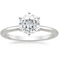 thumbnail image 1 of HeartsAndYou 1ct Round Cut Moissanite Engagement Ring for Women 18k White Gold Over Silver Six Prong Solitaire, 1 of 6