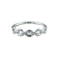 thumbnail image 1 of HeartsAndYou 1ct Round Cut Moissanite Engagement Ring for Women Connected Link 18k White Gold Over Silver, 1 of 8