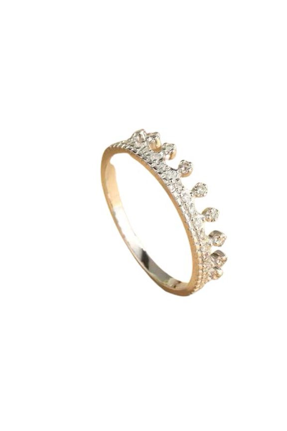 1ct Round Cut Moissanite Engagement Ring for Women Princess Crown Tiara 18k White Gold Over Silver For Women Stylish