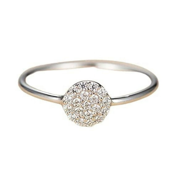 HeartsAndYou 1ct Round Cut Moissanite Engagement Ring for Women Promise Minimalist 18k White Gold Over Silver