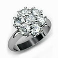 thumbnail image 1 of HeartsAndYou 1ct Round Cut Moissanite Flower Cluster Engagement Ring for Women 18k White Gold Over Silver, 1 of 7