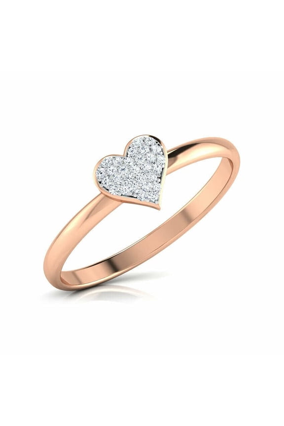1ct Round Cut Moissanite Heart Shape Cluster Engagement Ring for Women 18k Rose Gold Over Silver