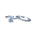 thumbnail image 1 of HeartsAndYou 2.05ct Natural Blue Aquamarine Ring 14k SOLID White Gold Bridal Set Valentine, 1 of 9