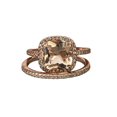 thumbnail image 1 of HeartsAndYou 2.05ct Natural Peach Morganite Bridal Set Engagement Ring 14k SOLID Rose Gold, 1 of 9