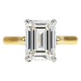 thumbnail image 1 of HeartsAndYou 2.1ct Emerald Cut Moissanite Engagement Ring for Women Classic Solitaire 18k Yellow Gold over Silver, 1 of 7