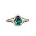 thumbnail image 1 of HeartsAndYou 2.1ct Natural Green Emerald Halo Stylish Engagement Ring 14k SOLID Rose Gold, 1 of 9
