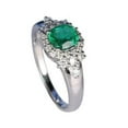 thumbnail image 1 of HeartsAndYou 2.2ct Natural Green Emerald & Diamond Halo Solitaire Ring 14k SOLID White Gold, 1 of 9