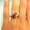 thumbnail image 1 of HeartsAndYou 2.2ct Natural Ruby Diamond Art Deco Bypass Engagement Ring 14k SOLID Yellow Gold, 1 of 8