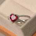thumbnail image 1 of HeartsAndYou 2.2ct Natural Ruby Diamond Engagement Ring Bridal Set Halo 14k SOLID White Gold, 1 of 8