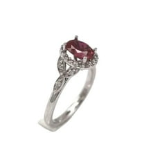 HeartsAndYou 2.2ct Natural Ruby & Diamond Ring Floral Halo 100% REAL 14k SOLID White Gold