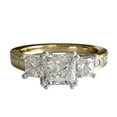 thumbnail image 1 of HeartsAndYou 2.2ct Princess Cut Moissanite Engagement Ring for Women Trilogy 18k Yellow Gold over Silver, 1 of 4