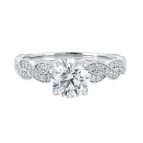 HeartsAndYou 2.2ct Round Cut Moissanite Infinity Vintage Inspired Engagement Ring for Women 18k White Gold over Silver