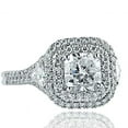 thumbnail image 1 of HeartsAndYou 2.36ct Cushion Cut Moissanite Engagement Ring for Women Dual Halo Iced 18k White Gold over Silver, 1 of 8