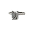 thumbnail image 1 of HeartsAndYou 2.3ct Emerald Cut Moissanite Engagement Ring for Women Solitaire 18k White Gold over Silver, 1 of 9