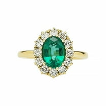 HeartsAndYou 2.3ct Natural Emerald Diamond Engagement Ring Floral Halo 14k SOLID Yellow Gold