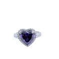 thumbnail image 1 of HeartsAndYou 2.4ct Natural Amethyst Diamond Ring Cluster Accent Halo 14k SOLID White Gold, 1 of 9