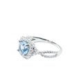thumbnail image 1 of HeartsAndYou 2.5ct Natural Aquamarine Split Band Halo Birthday Ring 100% 14k SOLID White Gold, 1 of 9