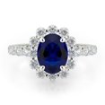 thumbnail image 1 of HeartsAndYou 2.5ct Natural Blue Sapphire & Diamond Ring Floral 100% REAL 14k SOLID White Gold, 1 of 9