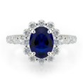 thumbnail image 1 of HeartsAndYou 2.5ct Natural Blue Sapphire & Diamond Ring Floral 100% REAL 14k SOLID White Gold, 1 of 9