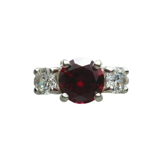 HeartsAndYou 2.5ct Natural Ruby & Diamond Trilogy Ring 100% REAL 14k SOLID White Gold
