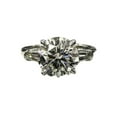 thumbnail image 1 of HeartsAndYou 2.5ct Round Cut Moissanite Baguette Accents Engagement Ring for Women 18k White Gold over Silver, 1 of 9