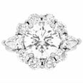 thumbnail image 1 of HeartsAndYou 2.5ct Round Cut Moissanite Engagement Ring for Women Halo Pear Accents 18k White Gold over Silver, 1 of 6