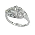 thumbnail image 1 of HeartsAndYou 2.5ct Round Cut Moissanite Vintage Inspired Edwardian Engagement Ring for Women 18k White Gold over Silver, 1 of 6