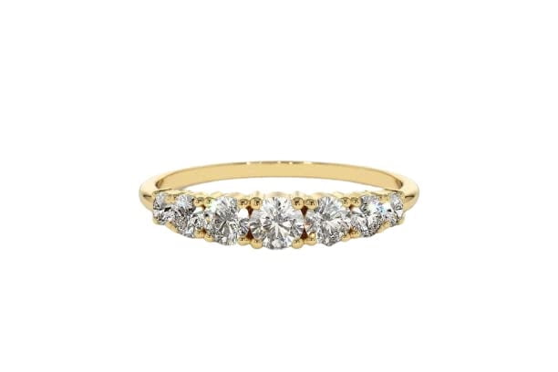 HeartsAndYou 2.6ct Engagement Ring for Women Round Cut Moissanite Stackable Design 18k Yellow Gold over Silver