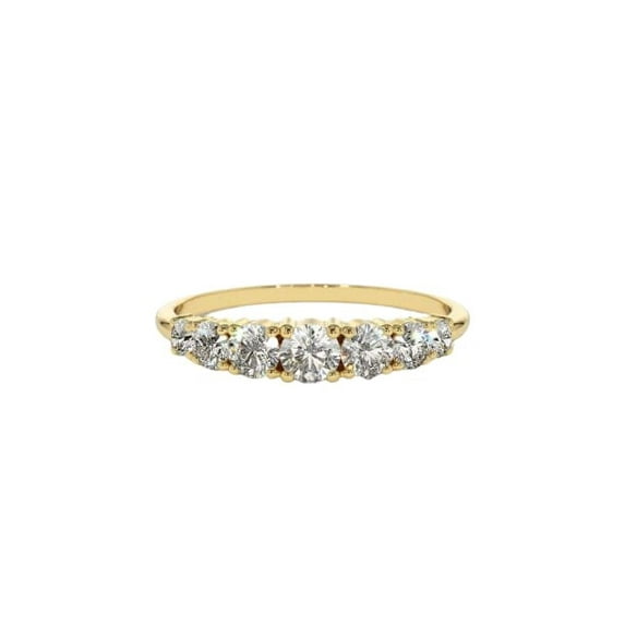 HeartsAndYou 2.6ct Engagement Ring for Women Round Cut Moissanite Stackable Design 18k Yellow Gold over Silver