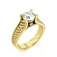 thumbnail image 1 of HeartsAndYou 2.6ct Round Cut Moissanite Engagement Ring for Women 18k Yellow Gold over Silver Leaves Filigree, 1 of 6