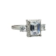 thumbnail image 1 of HeartsAndYou 2.7ct Engagement Ring for Women Emerald Cut Moissanite Halo Solitaire 18k White Gold over Silver, 1 of 8