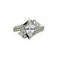 thumbnail image 1 of HeartsAndYou 2.7ct Engagement Ring for Women Marquise Cut Moissanite Bypass Cocktail 18k White Gold over Silver, 1 of 8