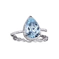 thumbnail image 1 of HeartsAndYou 2.7ct Natural Blue Aquamarine Bridal Set Stylish Band 100% 14k SOLID White Gold, 1 of 9