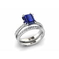 thumbnail image 1 of HeartsAndYou 2.7ct Natural Sapphire & Diamond Engagement Ring Bridal Set 14k SOLID White Gold, 1 of 9