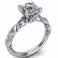 thumbnail image 1 of HeartsAndYou 2.7ct Round Moissanite Engagement Ring for Women Floral Leaf Solitaire 18k White Gold over Silver, 1 of 9