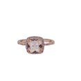 thumbnail image 1 of HeartsAndYou 2ct Cushion Natural Morganite Moissanite Accent Halo Ring 14k SOLID Rose Gold, 1 of 9