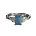 thumbnail image 1 of HeartsAndYou 2ct Emerald Natural Blue Aquamarine & Diamond Ring Accent 14k SOLID White Gold, 1 of 9