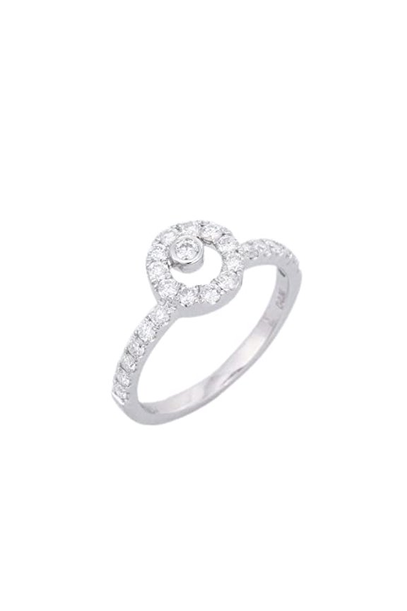 2ct Engagement Ring for Women Round Cut Moissanite Disc Petite Women 18k White Gold over Silver