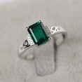 thumbnail image 1 of HeartsAndYou 2ct Green Natural Engagement Ring Solitaire Filigree 100% 14k SOLID White Gold, 1 of 8