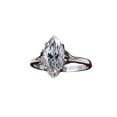 thumbnail image 1 of HeartsAndYou 2ct Marquise Cut Moissanite Engagement Ring for Women Classic Solitaire 18k White Gold over Silver, 1 of 9