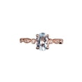 thumbnail image 1 of HeartsAndYou 2ct Natural Aquamarine Diamond Milgrain Accent Solitaire Ring 14k REAL Rose Gold, 1 of 9
