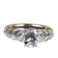 thumbnail image 1 of HeartsAndYou 2ct Natural Aquamarine & Diamond Ring Leaf Accent 100% REAL 14k SOLID White Gold, 1 of 9